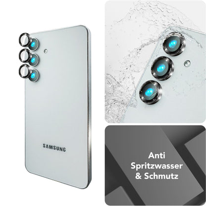 NALIA Glas Kameraschutzringe für Samsung Galaxy S25 Plus – Linsenschutz & Case Friendly – FOCUS.PRO CLX (9H Härtegrad & Montagerahmen) – Marke aus Berlin