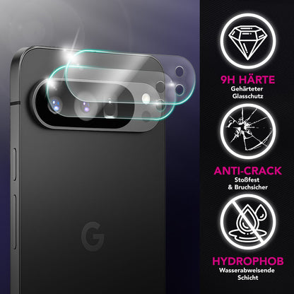 NALIA 2x Kameraschutzglas für Google Pixel 9 Pro XL – Linsenschutz 9H & Case-Friendly – FOCUS.X2 MAX (HD-Echtglas Transparent) – Marke aus Berlin