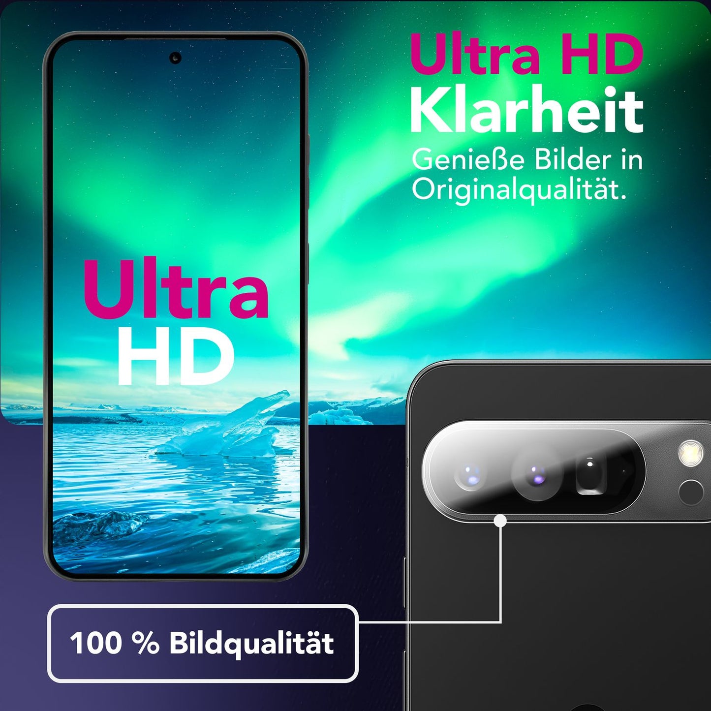 NALIA 2x Kameraschutzglas für Google Pixel 9 Pro XL – Linsenschutz 9H & Case-Friendly – FOCUS.X2 MAX (HD-Echtglas Transparent) – Marke aus Berlin
