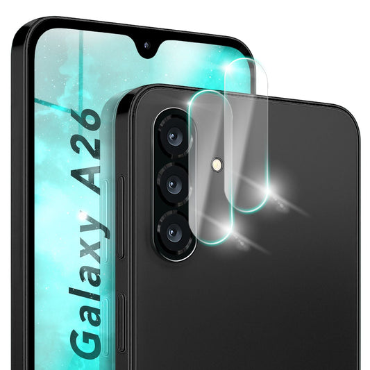NALIA 2x Kameraschutzglas für Samsung Galaxy A26 – Linsenschutz 9H & Case-Friendly – FOCUS.X2 MAX (HD-Echtglas Transparent) – Marke aus Berlin