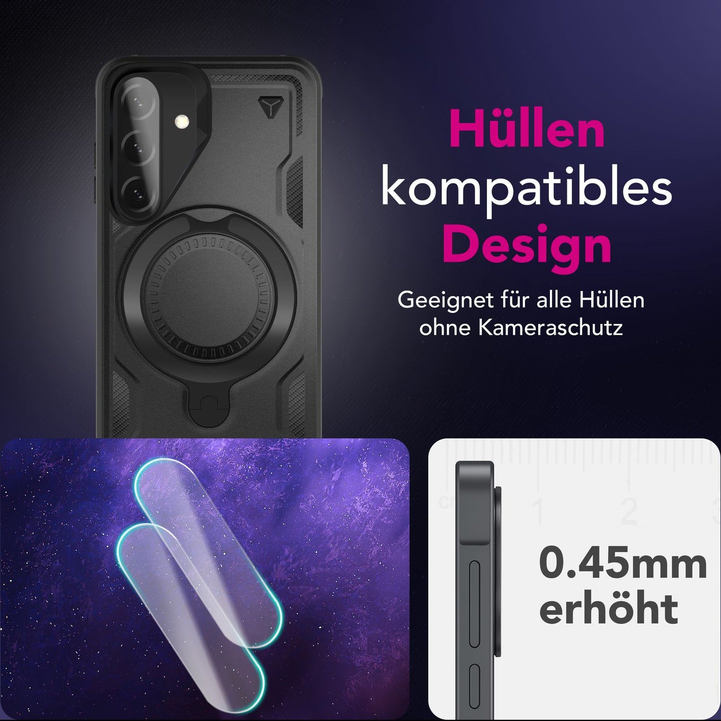 NALIA 2x Kameraschutzglas für Samsung Galaxy A26 – Linsenschutz 9H & Case-Friendly – FOCUS.X2 MAX (HD-Echtglas Transparent) – Marke aus Berlin