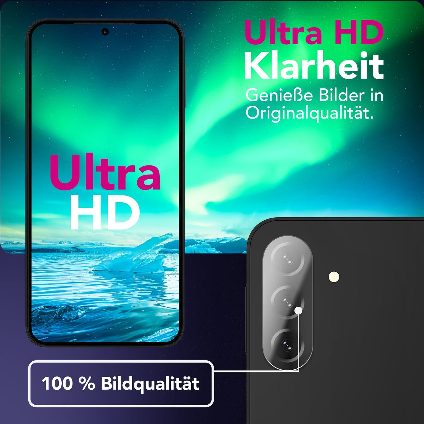 NALIA 2x Kameraschutzglas für Samsung Galaxy A36 – Linsenschutz 9H & Case-Friendly – FOCUS.X2 MAX (HD-Echtglas Transparent) – Marke aus Berlin
