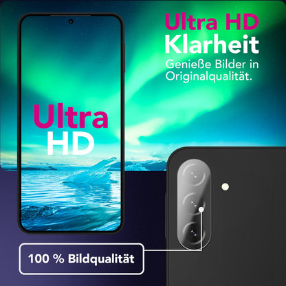 NALIA 2x Kameraschutzglas für Samsung Galaxy A36 – Linsenschutz 9H & Case-Friendly – FOCUS.X2 MAX (HD-Echtglas Transparent) – Marke aus Berlin