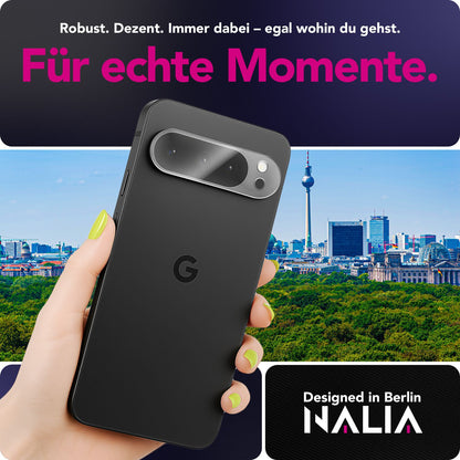 NALIA 2x Kameraschutzglas für Google Pixel 9 Pro – Linsenschutz 9H & Case-Friendly – FOCUS.X2 MAX (HD-Echtglas Transparent) – Marke aus Berlin
