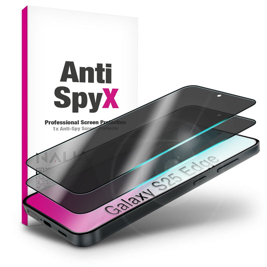 NALIA Blickschutzglas für Samsung Galaxy S25 Edge – Härte 9H & Kratzfest – ANTISPYX (Privacy Full-Cover) – Marke aus Berlin