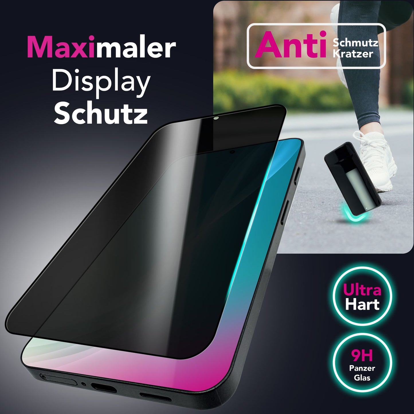 NALIA Blickschutzglas für Samsung Galaxy S25 Edge – Härte 9H & Kratzfest – ANTISPYX (Privacy Full-Cover) – Marke aus Berlin