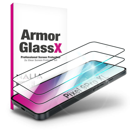 NALIA 2x Schutzglas für Google Pixel 9 Pro XL – Full-Screen Schutz 9H & Hüllenfreundlich – ARMORGLASSX (Display Glasfolie Transparent & 9H Härte) – Marke aus Berlin