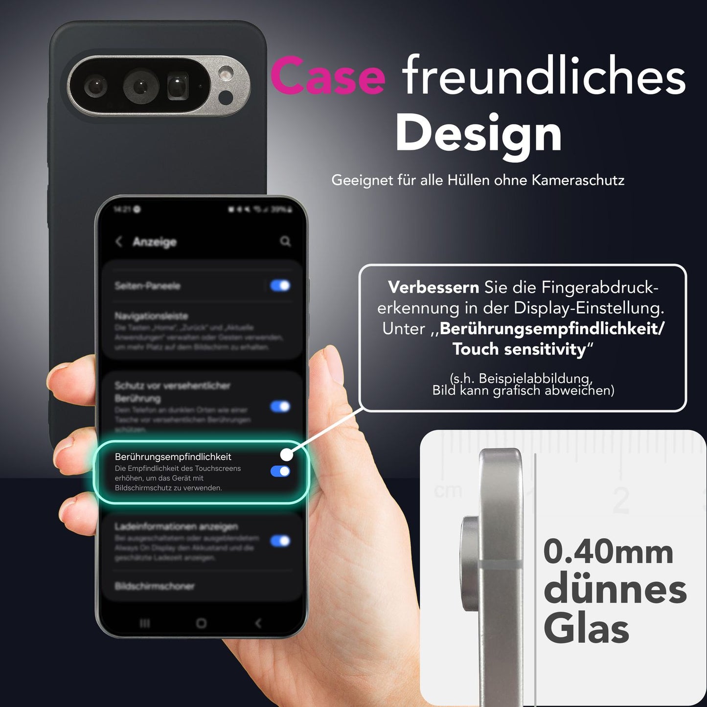 NALIA 2x Schutzglas für Google Pixel 9 Pro XL – Full-Screen Schutz 9H & Hüllenfreundlich – ARMORGLASSX (Display Glasfolie Transparent & 9H Härte) – Marke aus Berlin