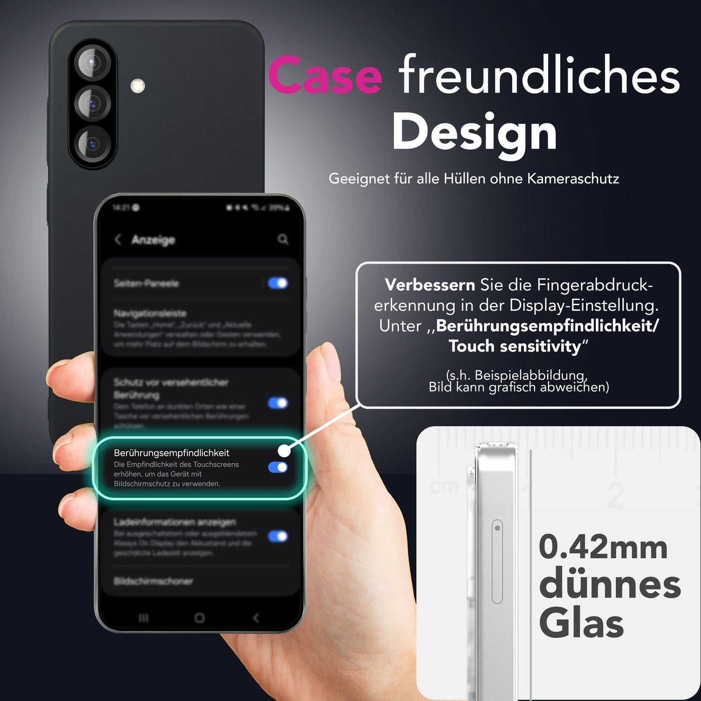 NALIA 2x Schutzglas für Samsung Galaxy A26 – Full-Screen Schutz 9H & Hüllenfreundlich – ARMORGLASSX (Display Glasfolie Transparent & 9H Härte) – Marke aus Berlin