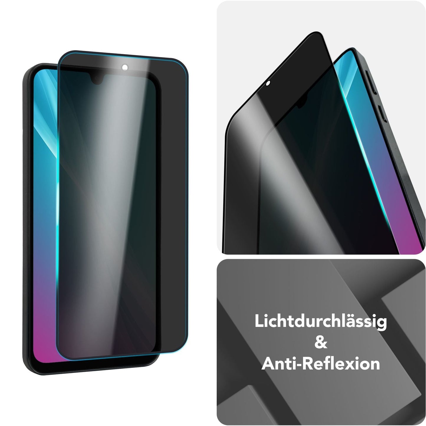 NALIA Blickschutzglas für Samsung Galaxy A26 – Härte 9H & Kratzfest – ANTISPYX (Privacy Full-Cover) – Marke aus Berlin