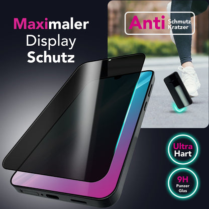 NALIA Blickschutzglas für Samsung Galaxy A26 – Härte 9H & Kratzfest – ANTISPYX (Privacy Full-Cover) – Marke aus Berlin