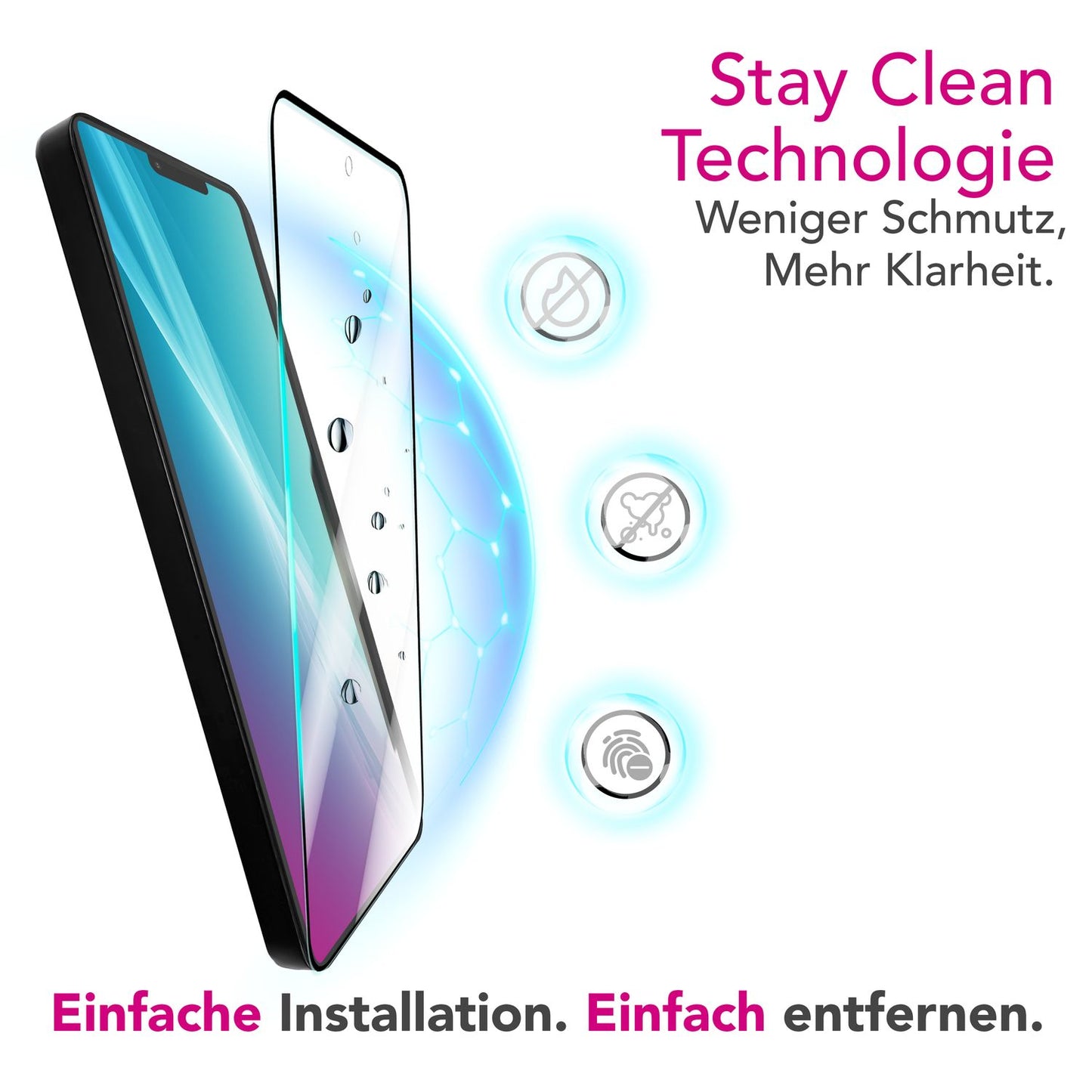 NALIA Schutzglas für Apple iPhone 16e / 17e – 9H Full-Screen Schutz & Hüllenfreundlich – ARMORGLASSX (Display Glasfolie Transparent & 9H Härte) – Marke aus Berlin
