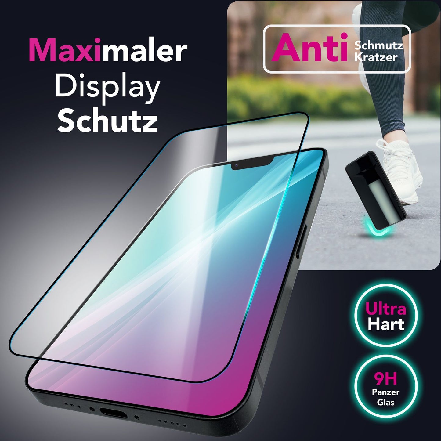 NALIA Schutzglas für Apple iPhone 16e / 17e – 9H Full-Screen Schutz & Hüllenfreundlich – ARMORGLASSX (Display Glasfolie Transparent & 9H Härte) – Marke aus Berlin