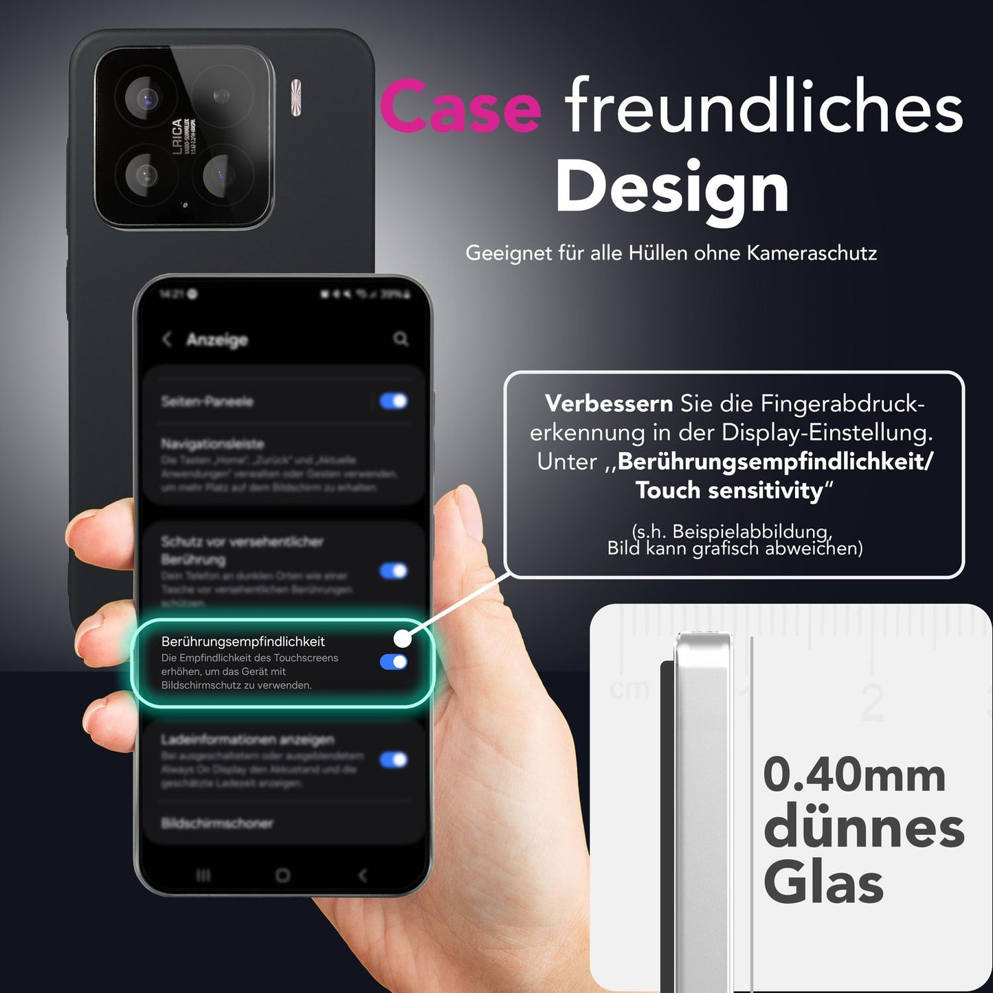 NALIA 2x Schutzglas für Xiaomi 15 – Full-Screen Schutz 9H & Hüllenfreundlich – ARMORGLASSX (Display Glasfolie Transparent & 9H Härte) – Marke aus Berlin