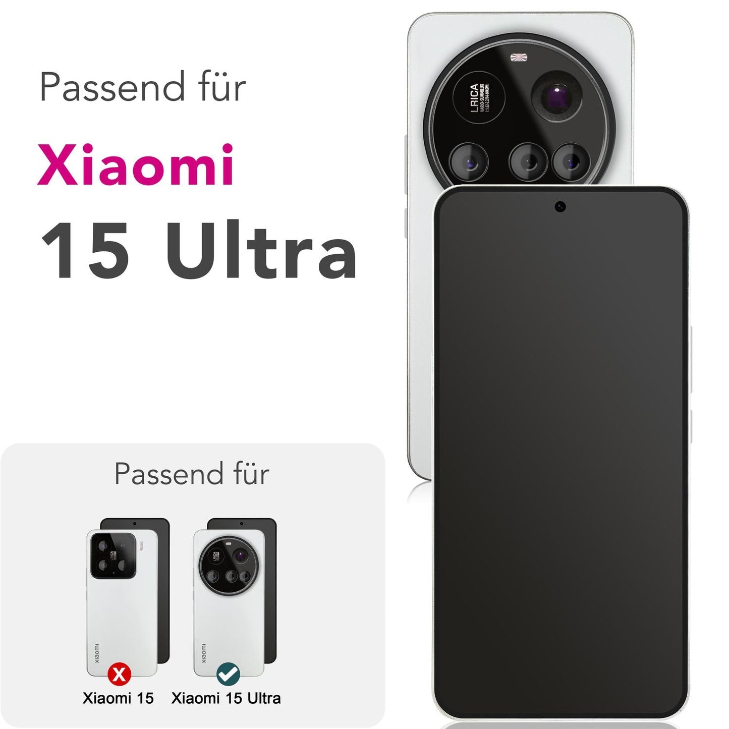 NALIA Blickschutzglas für Xiaomi 15 Ultra – Härte 9H & Kratzfest – ANTISPYX (Privacy Full-Cover) – Marke aus Berlin