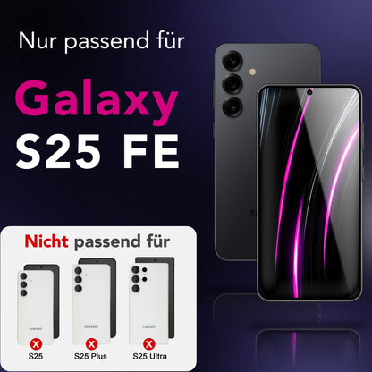 NALIA 2x Schutzglas für Samsung Galaxy S25 FE – Full-Screen Schutz 9H & Hüllenfreundlich – ARMORGLASSX (Display Glasfolie Transparent & 9H Härte) – Marke aus Berlin
