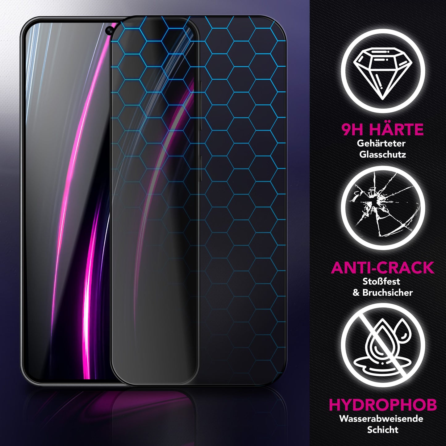 NALIA Blickschutzglas für Samsung Galaxy S25 FE – Härte 9H & Kratzfest – ANTISPYX (Privacy Full-Cover) – Marke aus Berlin