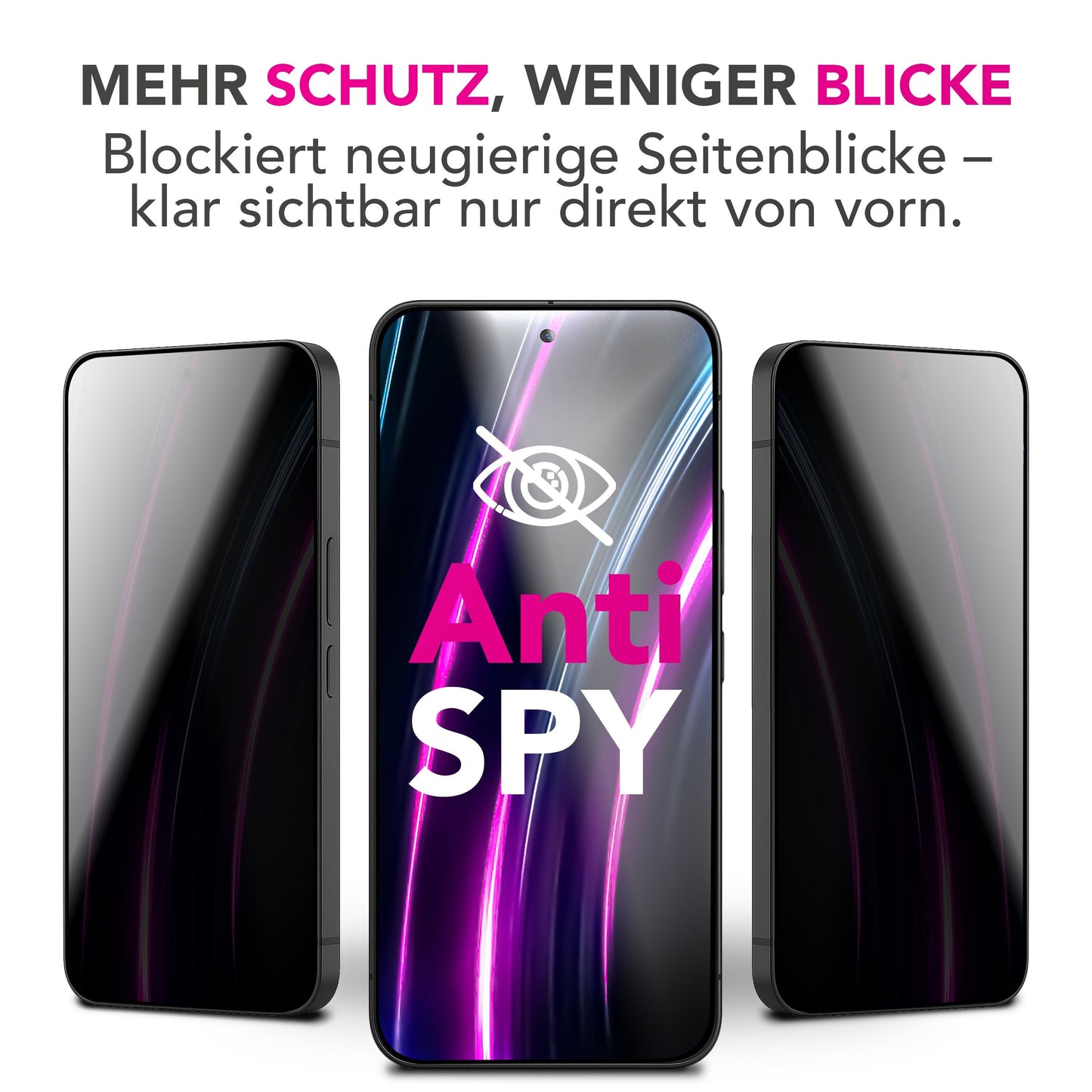 NALIA Blickschutzglas für Samsung Galaxy S25 FE – Härte 9H & Kratzfest – ANTISPYX (Privacy Full-Cover) – Marke aus Berlin
