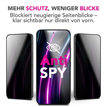 NALIA Blickschutzglas für Samsung Galaxy S25 FE – Härte 9H & Kratzfest – ANTISPYX (Privacy Full-Cover) – Marke aus Berlin