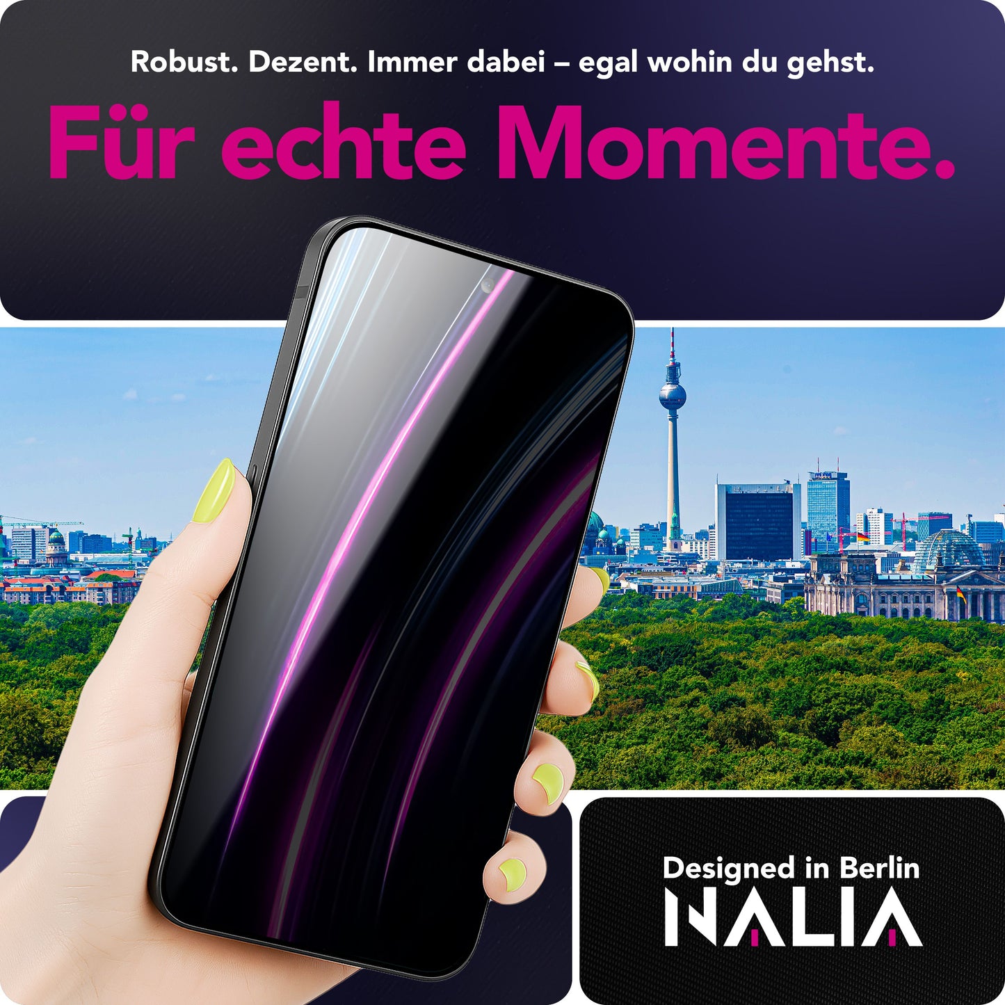 NALIA Blickschutzglas für Samsung Galaxy S25 FE – Härte 9H & Kratzfest – ANTISPYX (Privacy Full-Cover) – Marke aus Berlin