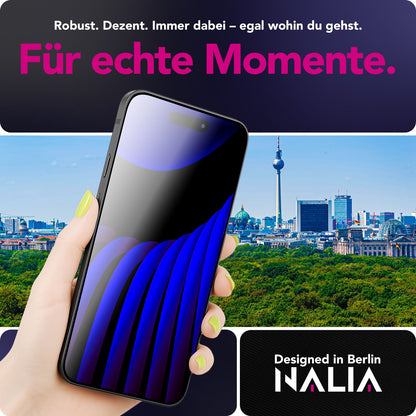 NALIA ArmorGlassX passend für Apple iPhone 17 Glas (super klarer Displayschutz), 2x Schutzglas 9H gehärtet, Anti-Fingerprint, Kratzfest, Hüllen-freundlich, Touch-sensitiv, Oleophob, schwarzer Rahmen