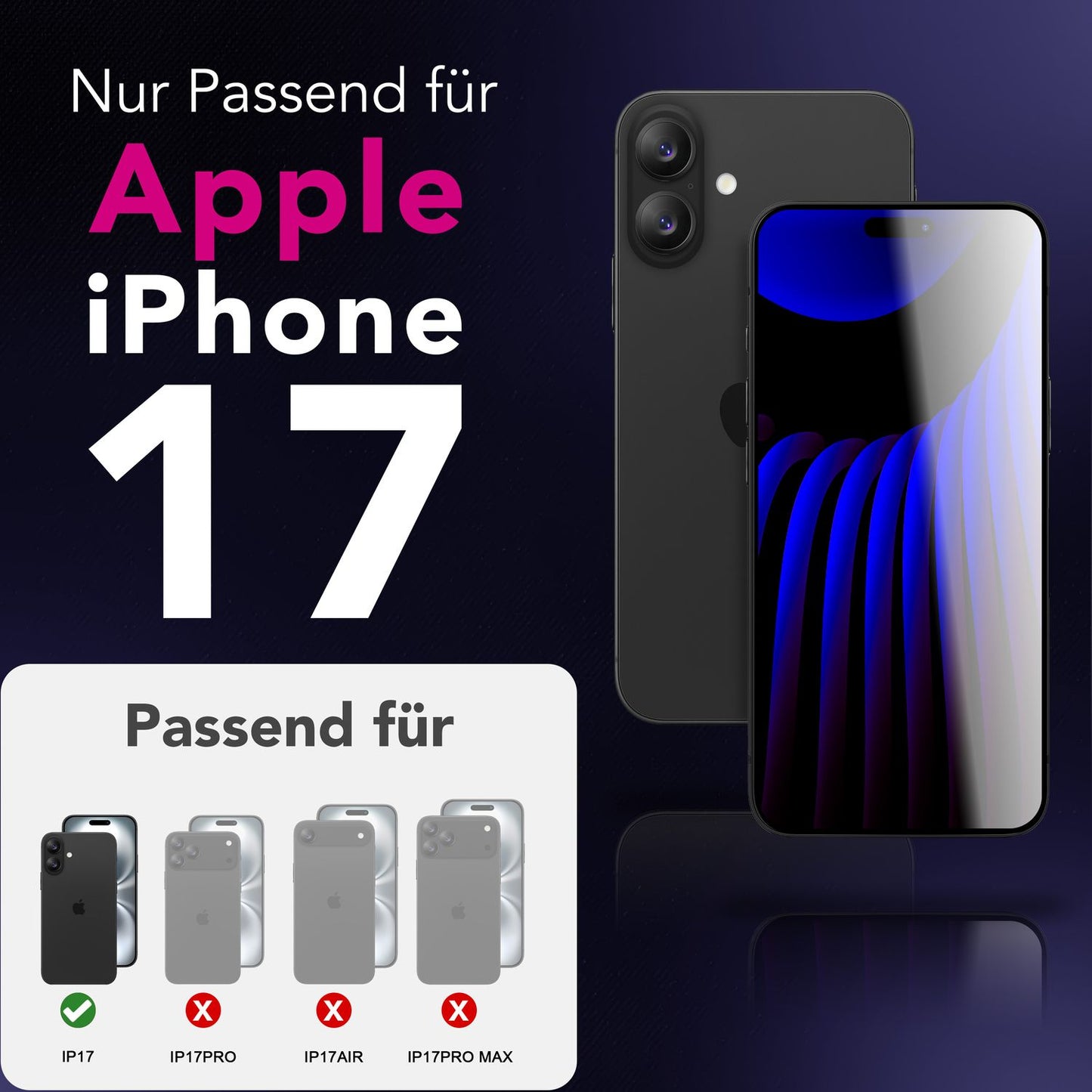 NALIA ArmorGlassX passend für Apple iPhone 17 Glas (super klarer Displayschutz), 2x Schutzglas 9H gehärtet, Anti-Fingerprint, Kratzfest, Hüllen-freundlich, Touch-sensitiv, Oleophob, schwarzer Rahmen