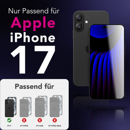 NALIA ArmorGlassX passend für Apple iPhone 17 Glas (super klarer Displayschutz), 2x Schutzglas 9H gehärtet, Anti-Fingerprint, Kratzfest, Hüllen-freundlich, Touch-sensitiv, Oleophob, schwarzer Rahmen