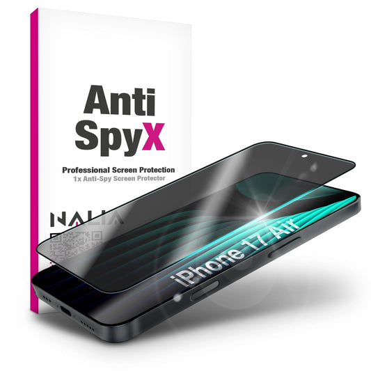 NALIA AntiSpyX passend für Apple iPhone 17 Air Glas (Diskreter Blickschutz), Privacy Schutzglas mit 9H Härte, Anti-Spy Technologie, Kratzfest, Oleophob, Touch-optimiert, Blasenfrei, Hüllen-freundlich