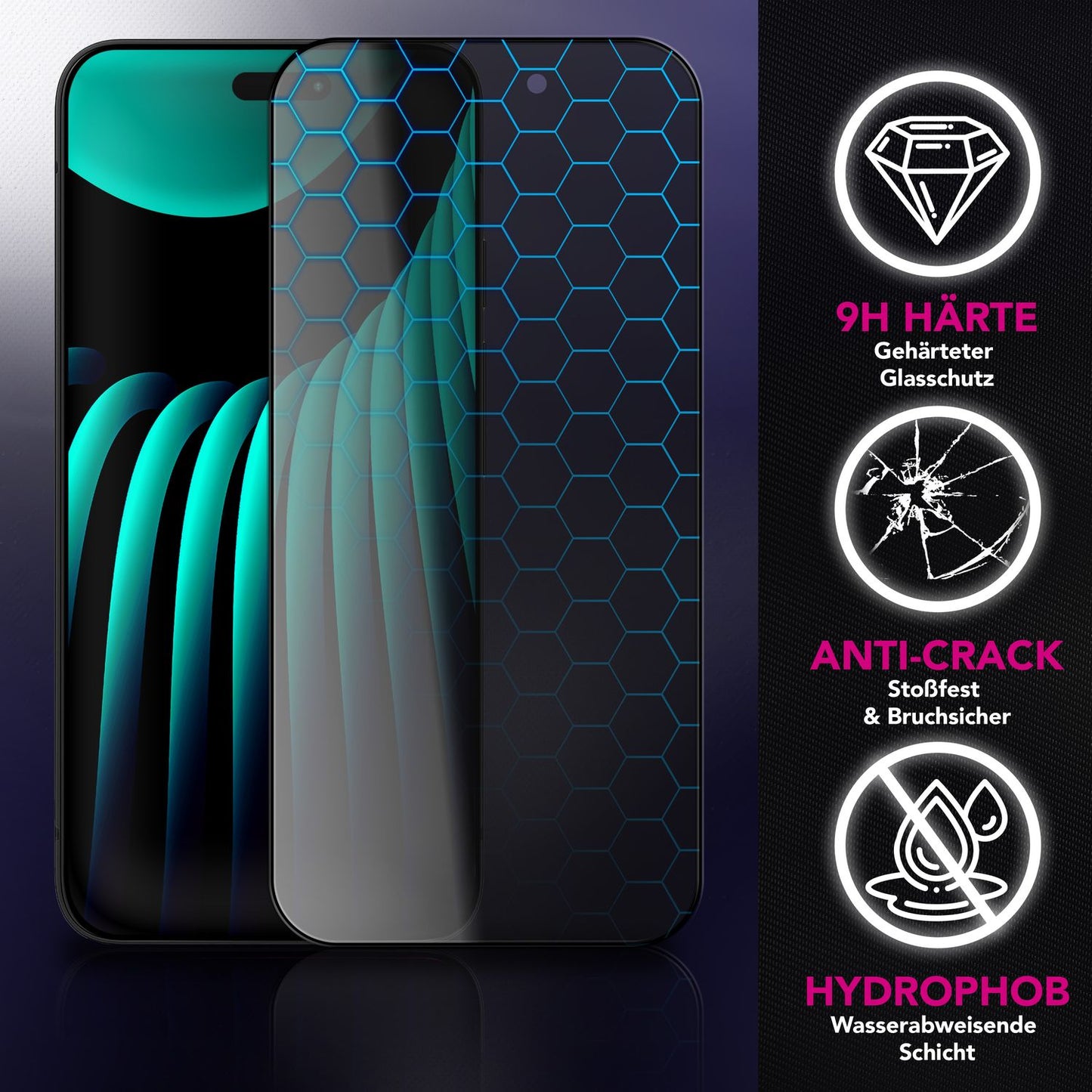 NALIA AntiSpyX passend für Apple iPhone 17 Air Glas (Diskreter Blickschutz), Privacy Schutzglas mit 9H Härte, Anti-Spy Technologie, Kratzfest, Oleophob, Touch-optimiert, Blasenfrei, Hüllen-freundlich