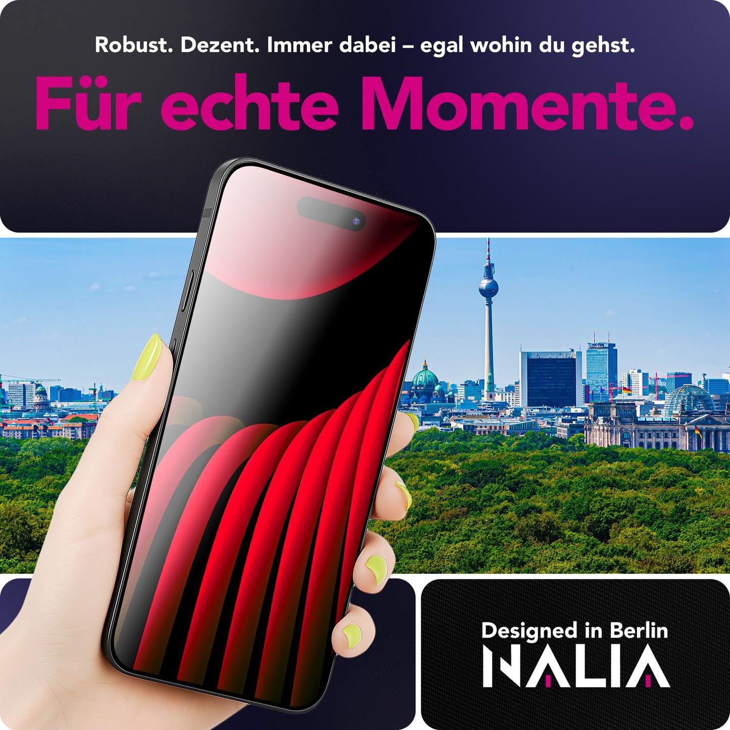 NALIA ArmorGlassX passend für Apple iPhone 17 Pro Glas (super klarer Displayschutz), 2x Schutzglas 9H Härte, Touch-sensitiv, Kratzfest, Anti-Flecken, Splitterfrei, Case-kompatibel, schwarzer Rahmen