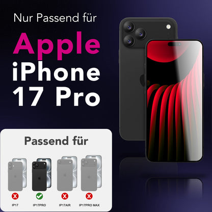 NALIA ArmorGlassX passend für Apple iPhone 17 Pro Glas (super klarer Displayschutz), 2x Schutzglas 9H Härte, Touch-sensitiv, Kratzfest, Anti-Flecken, Splitterfrei, Case-kompatibel, schwarzer Rahmen
