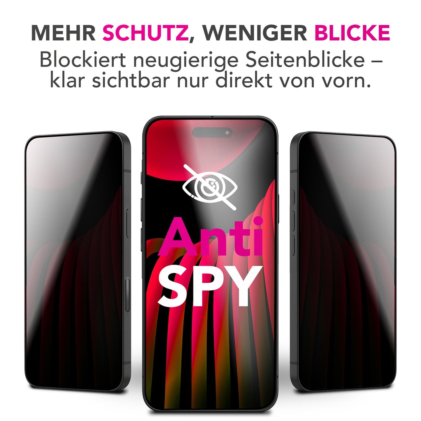 NALIA AntiSpyX passend für Apple iPhone 17 Pro Glas (Diskreter Blickschutz), Privacy Schutzglas mit 9H Härte, Anti-Spy Sichtschutz, Kratzfest, Touch-sensitiv, Blasenfrei, Oleophob, Hüllen-freundlich
