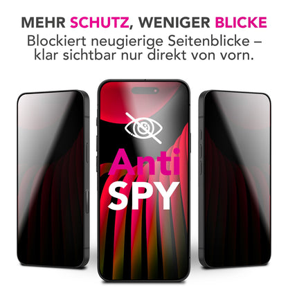 NALIA AntiSpyX passend für Apple iPhone 17 Pro Glas (Diskreter Blickschutz), Privacy Schutzglas mit 9H Härte, Anti-Spy Sichtschutz, Kratzfest, Touch-sensitiv, Blasenfrei, Oleophob, Hüllen-freundlich