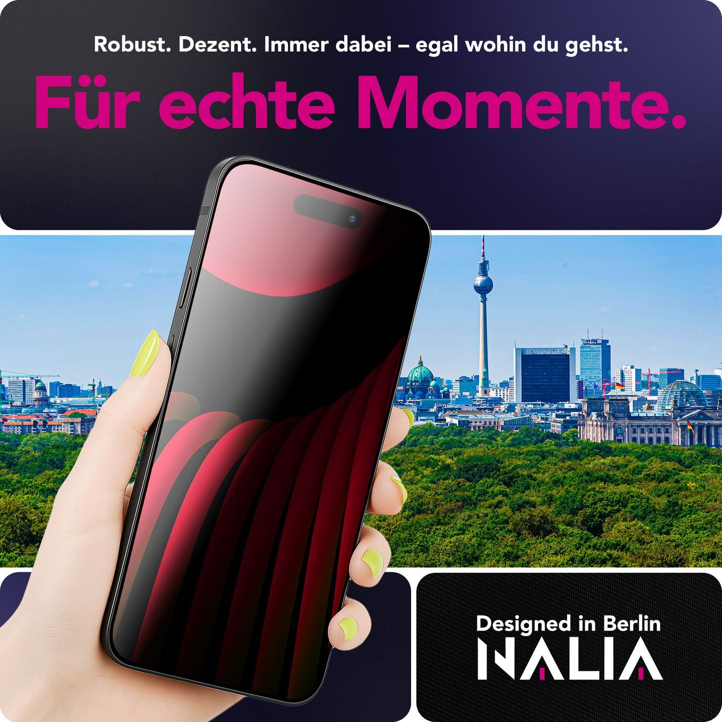 NALIA AntiSpyX passend für Apple iPhone 17 Pro Glas (Diskreter Blickschutz), Privacy Schutzglas mit 9H Härte, Anti-Spy Sichtschutz, Kratzfest, Touch-sensitiv, Blasenfrei, Oleophob, Hüllen-freundlich