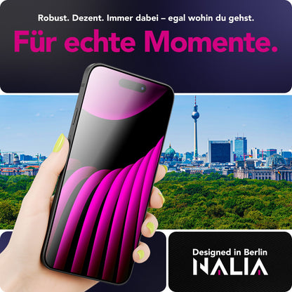 NALIA ArmorGlassX passend für Apple iPhone 17 Pro Max Glas (super klarer Displayschutz), 2x Schutzglas 9H gehärtet, Kratzfest, Touch-optimiert, Hüllen-kompatibel, Anti-Fingerabdruck, schwarzer Rahmen