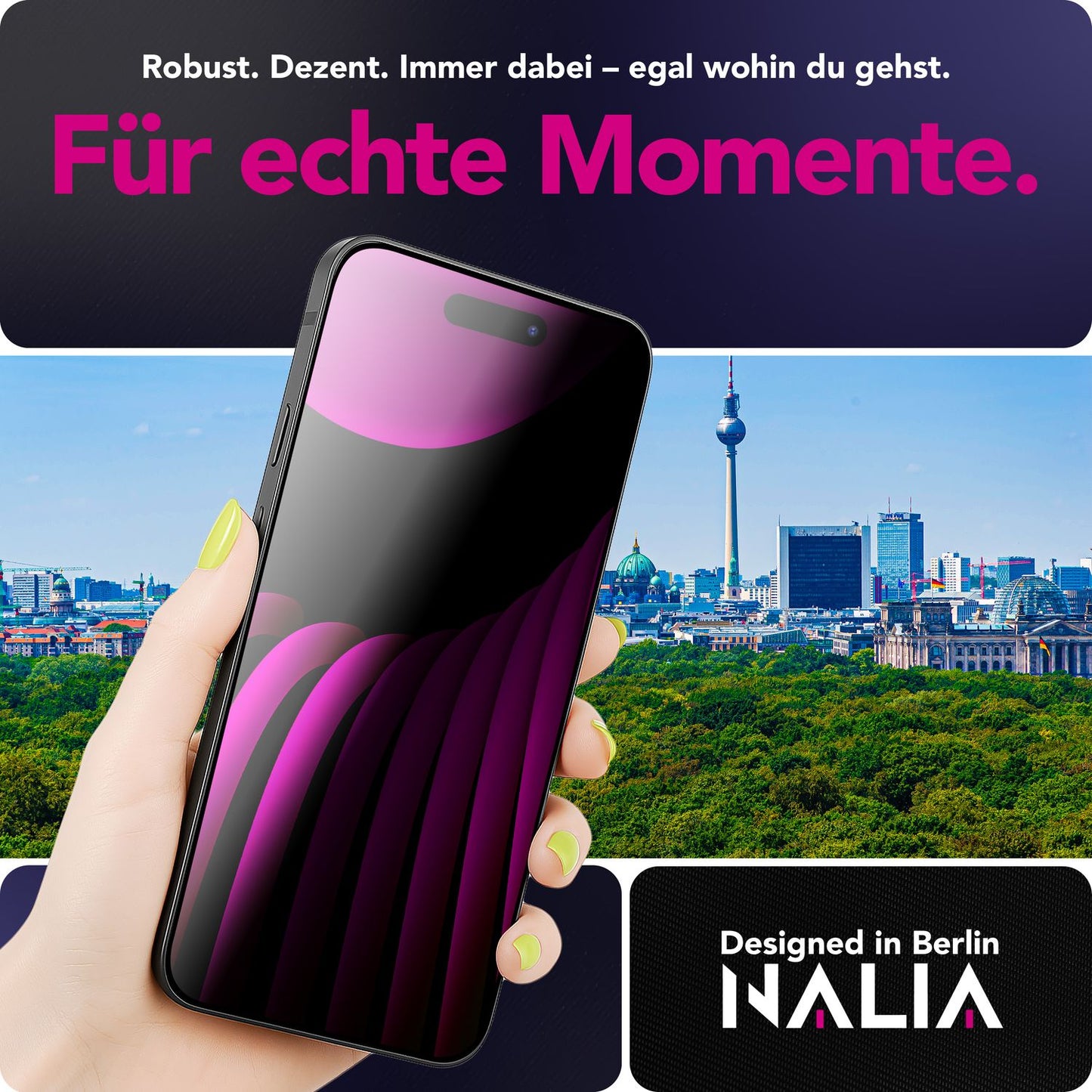 NALIA AntiSpyX passend für Apple iPhone 17 Pro Max Glas (Diskreter Blickschutz), Privacy Schutzglas mit 9H Härte, Anti-Spy Sichtschutz für Privatsphäre, Kratzfest, Touch-sensitiv, Hüllen-freundlich
