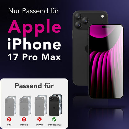 NALIA AntiSpyX passend für Apple iPhone 17 Pro Max Glas (Diskreter Blickschutz), Privacy Schutzglas mit 9H Härte, Anti-Spy Sichtschutz für Privatsphäre, Kratzfest, Touch-sensitiv, Hüllen-freundlich