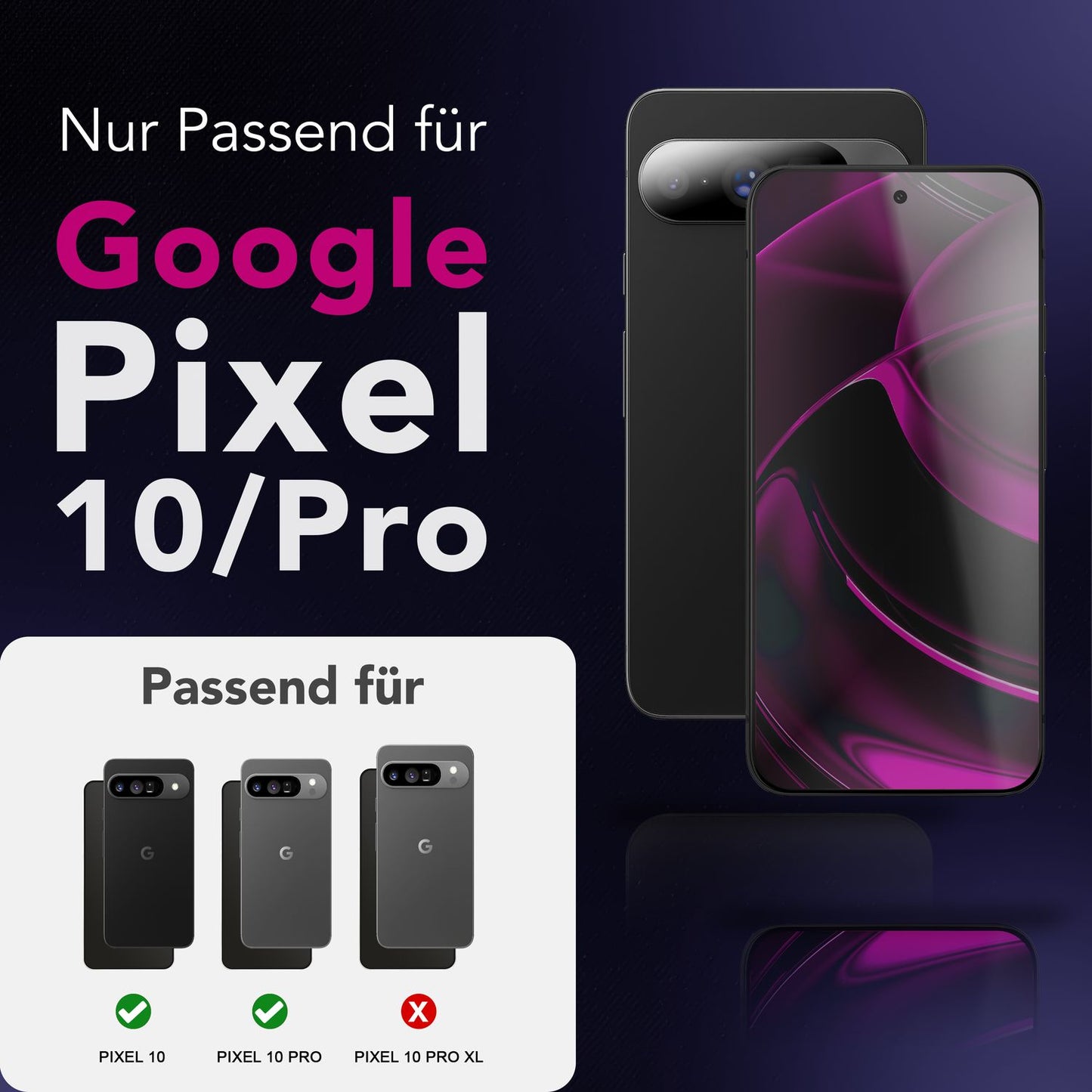 NALIA Blickschutzglas für Google Pixel 10 / 10 Pro – Härte 9H & Kratzfest – ANTISPYX (Privacy Full-Cover) – Marke aus Berlin