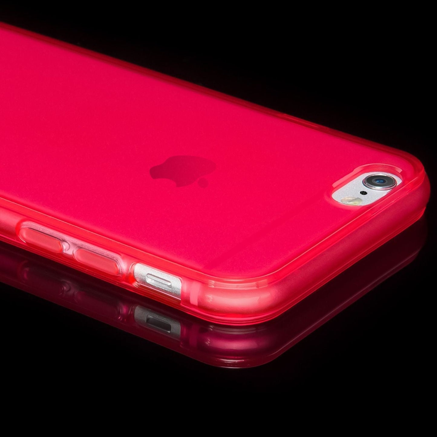 NALIA Handyhülle kompatibel mit iPhone 6 Plus 6S Plus, Ultra-Slim Silikon Case Cover Crystal Schutz-Hülle Dünn Durchsichtig, Etui Handy-Tasche Back-Cover Transparent Phone Bumper - Rot Transparent