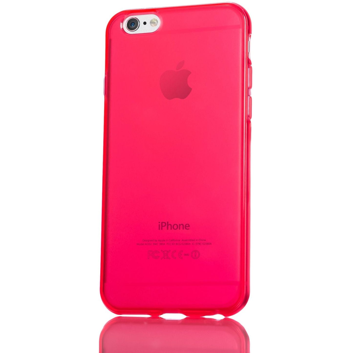 NALIA Handyhülle kompatibel mit iPhone 6 Plus 6S Plus, Ultra-Slim Silikon Case Cover Crystal Schutz-Hülle Dünn Durchsichtig, Etui Handy-Tasche Back-Cover Transparent Phone Bumper - Rot Transparent