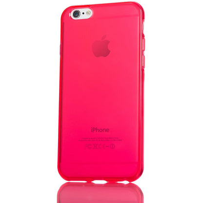 NALIA Handyhülle kompatibel mit iPhone 6 Plus 6S Plus, Ultra-Slim Silikon Case Cover Crystal Schutz-Hülle Dünn Durchsichtig, Etui Handy-Tasche Back-Cover Transparent Phone Bumper - Rot Transparent