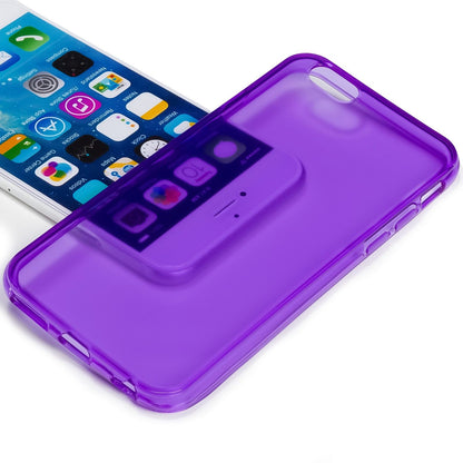 NALIA Handyhülle kompatibel mit iPhone 6 Plus 6S Plus, Ultra-Slim Silikon Case Cover Crystal Schutz-Hülle Dünn Durchsichtig, Etui Handy-Tasche Back-Cover Transparent Phone Bumper - Lila Transparent