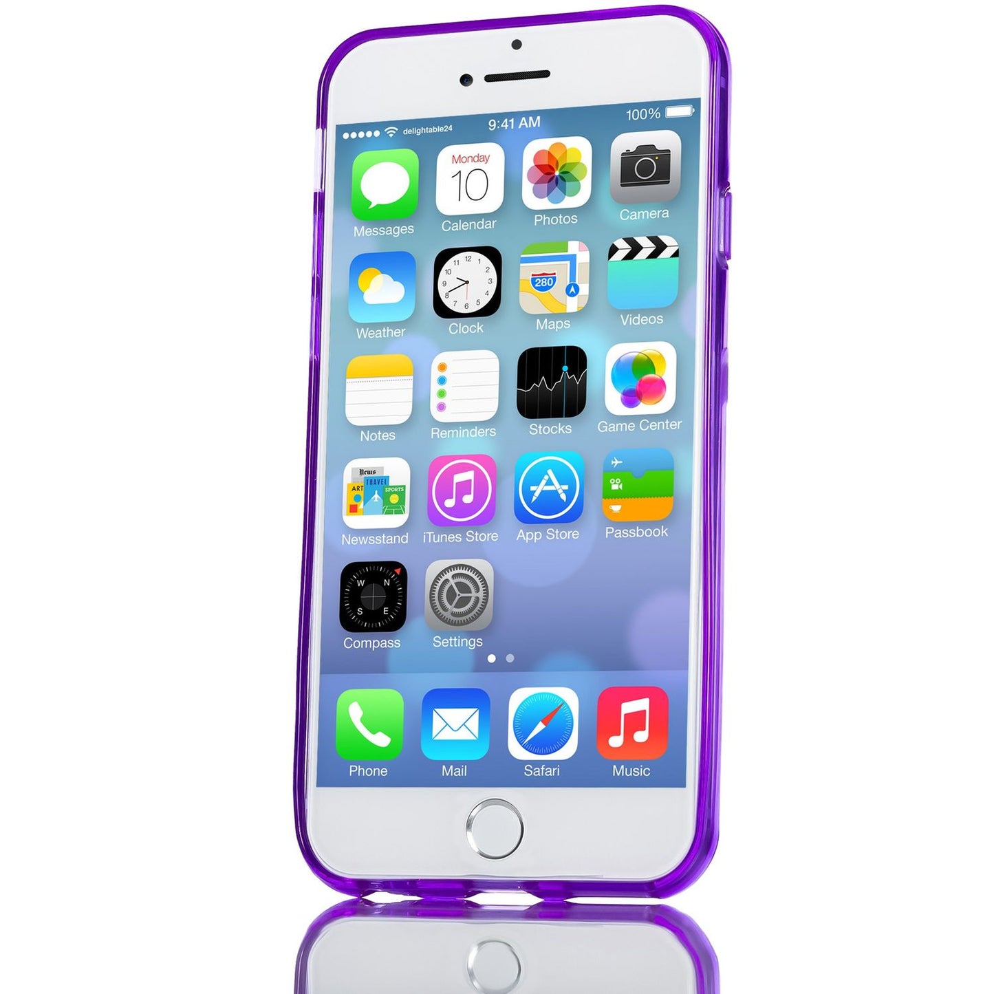 NALIA Handyhülle kompatibel mit iPhone 6 Plus 6S Plus, Ultra-Slim Silikon Case Cover Crystal Schutz-Hülle Dünn Durchsichtig, Etui Handy-Tasche Back-Cover Transparent Phone Bumper - Lila Transparent