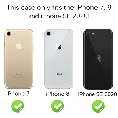 NALIA Handy Hülle für iPhone SE 2020 / 8 / 7, Glitzer Case Muster Cover Schutz