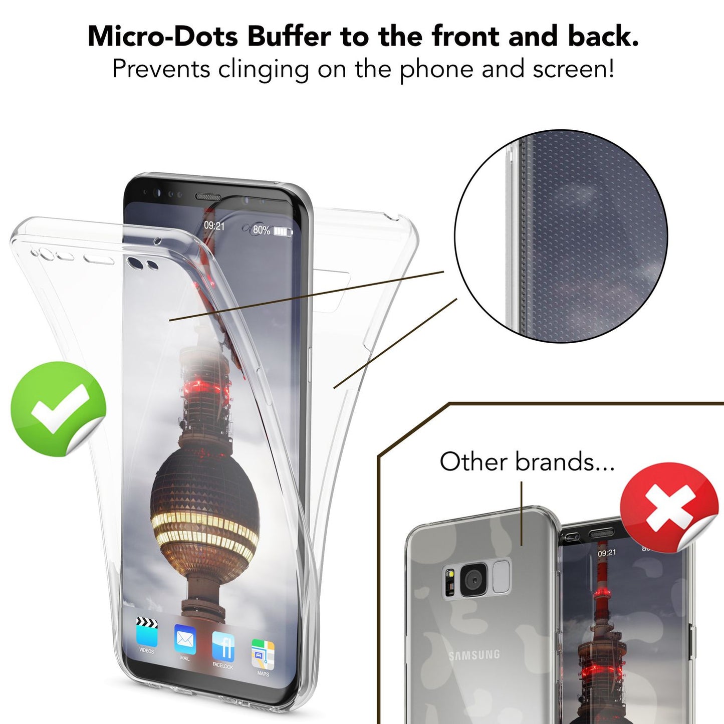 NALIA 360 Grad Hülle für Samsung Galaxy S8, Full Cover Handy Schutzhülle Case
