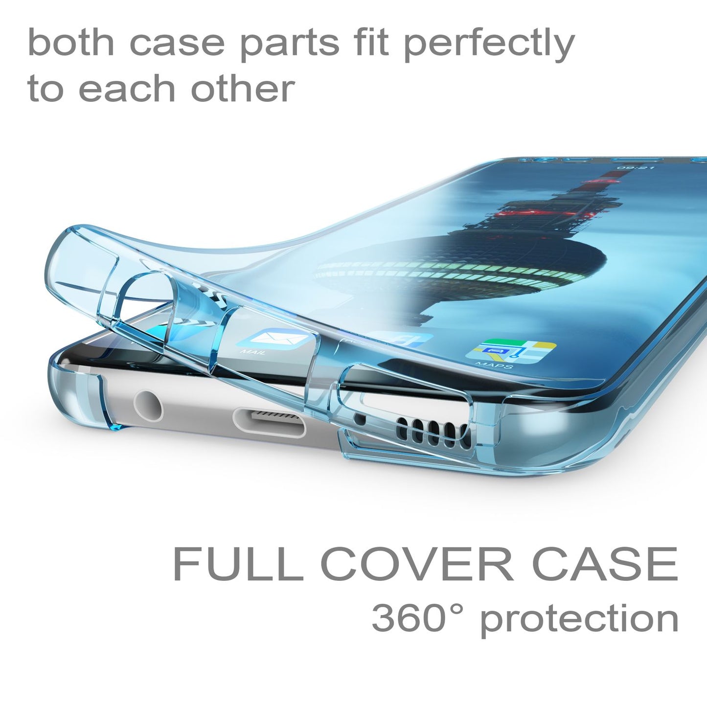 NALIA 360 Grad Hülle für Samsung Galaxy S8 Plus, Full Cover Rundum Doppel Schutz