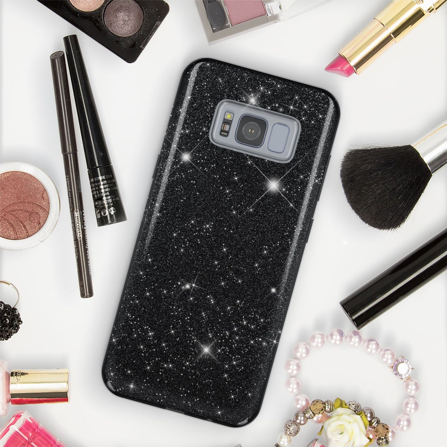 Samsung Galaxy S8 Plus Handy Hülle von NALIA, Glitzer Silikon Cover Case Schutz