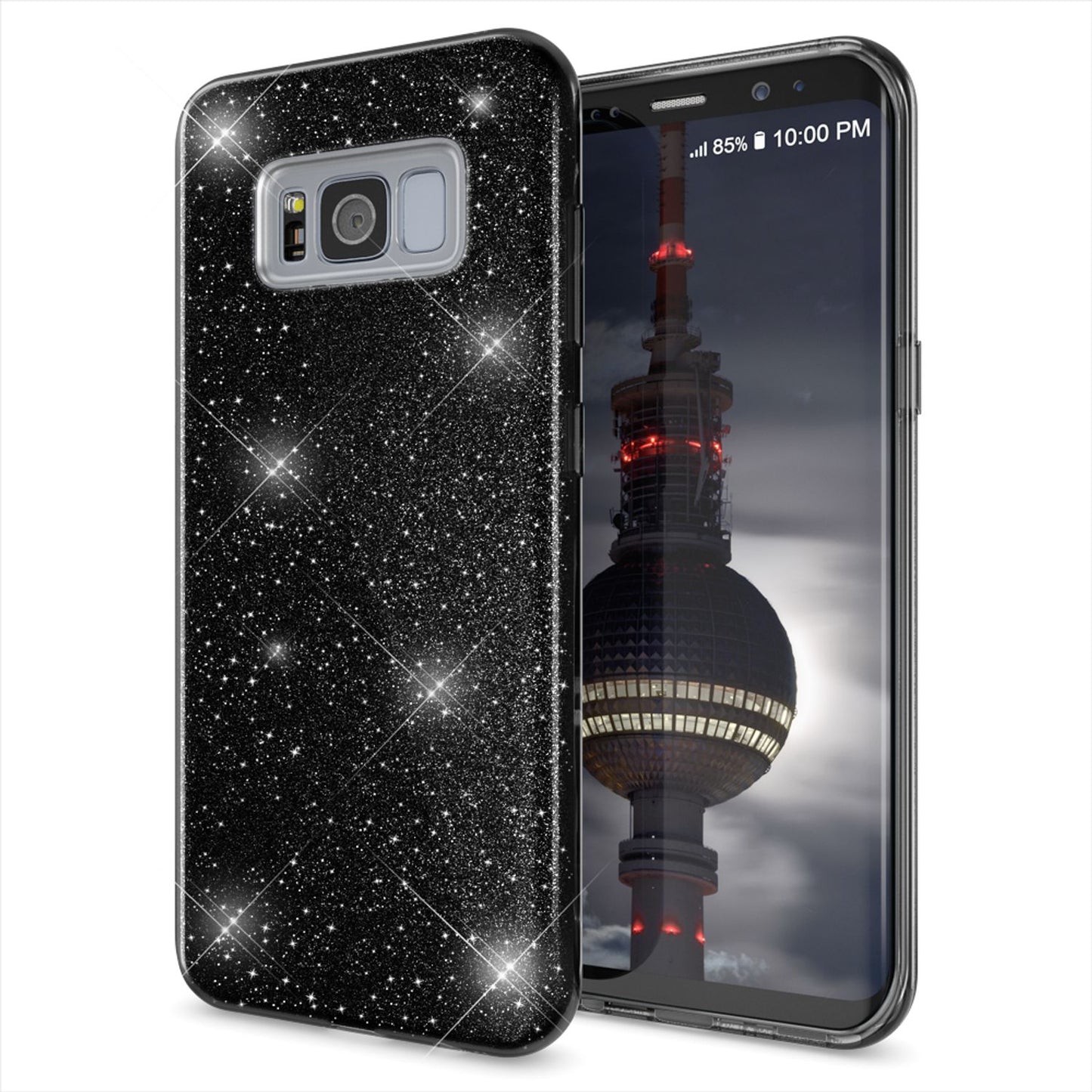Samsung Galaxy S8 Plus Handy Hülle von NALIA, Glitzer Silikon Cover Case Schutz