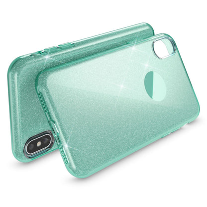 NALIA Glitzerhülle für iPhone X / XS – Funkelnder Glitzer-Look & Grip – SHINEPOP (Silikon Case) – Marke aus Berlin