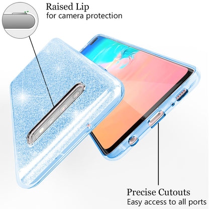 NALIA Glitzerhülle für Samsung Galaxy S10 Plus – Funkelnder Glitzer-Look & Grip – SHINEPOP (Silikon Case) – Marke aus Berlin
